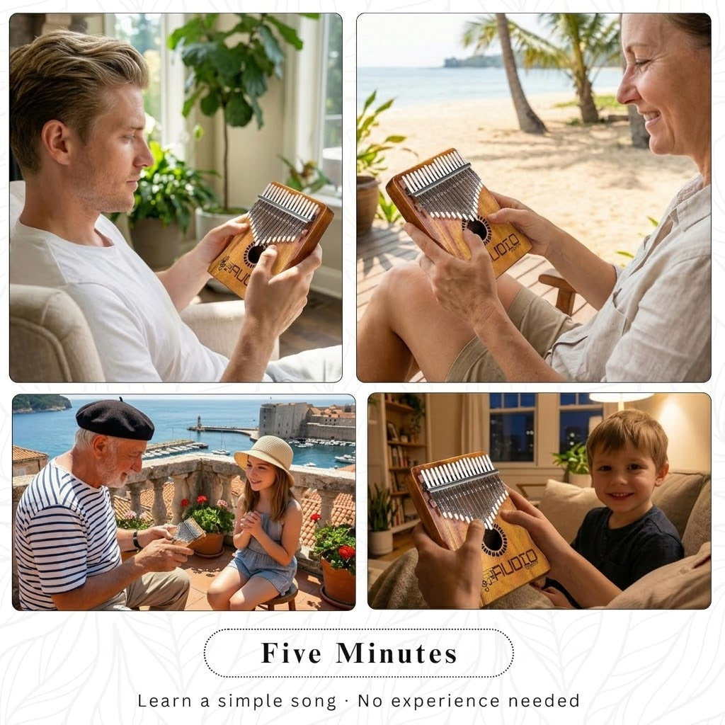 AudioDirect | 17-Key Mahogany Kalimba – Professional Handheld Thumb Piano